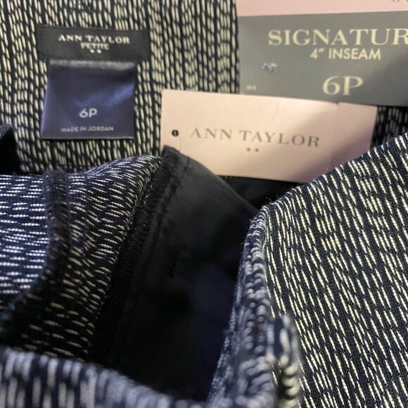 Ann Taylor Signature 4" Inseam Womens Textured Shorts Size 6P Black & White NWT‎ - Picture 6 of 6